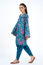 Printed Blue Lawn Unstitched Shirt by The Fabric Store, photo 3