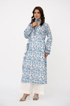 Printed Blue Lawn 2-Piece Unstitched Suit by The Fabric Store