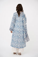 Printed Blue Lawn 2-Piece Unstitched Suit by The Fabric Store, photo 3
