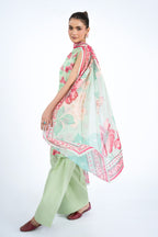 Printed Ice Green Lawn 3-Piece Unstitched Suit by The Fabric Store, photo 3