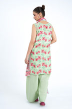 Printed Ice Green Lawn 3-Piece Unstitched Suit by The Fabric Store, photo 4