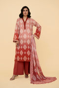 Printed Pink Lawn 3-Piece Unstitched Suit by The Fabric Store