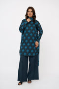 Printed Blue Lawn 3-Piece Unstitched Suit by The Fabric Store