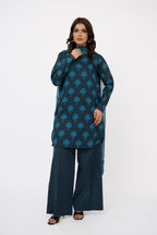 Printed Blue Lawn 3-Piece Unstitched Suit by The Fabric Store