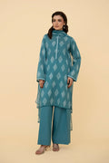 Printed Blue Lawn 2-Piece Unstitched Suit by The Fabric Store