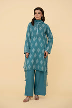 Printed Blue Lawn 2-Piece Unstitched Suit by The Fabric Store