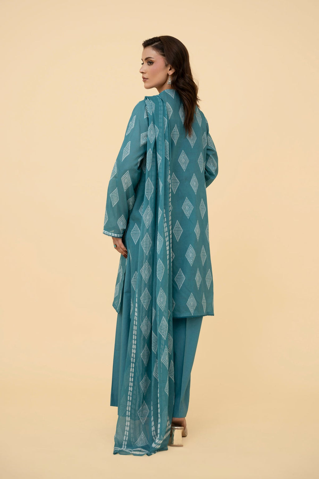 Printed Blue Lawn 2-Piece Unstitched Suit by The Fabric Store, photo 3