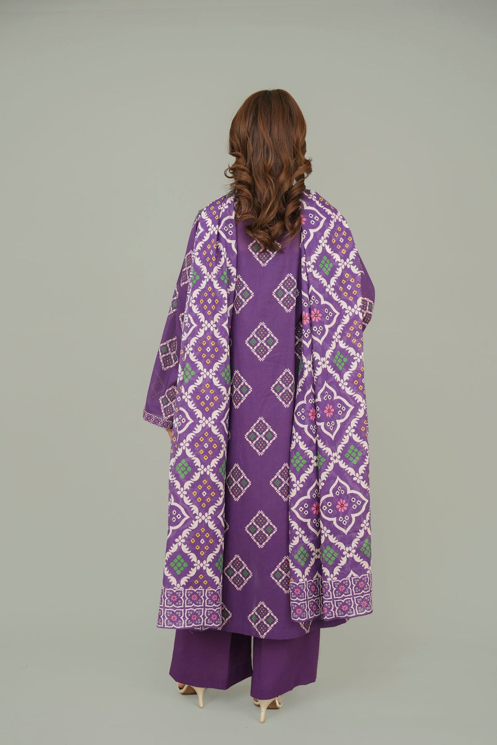 Printed Purple Lawn 2-Piece Unstitched Suit by The Fabric Store, photo 3