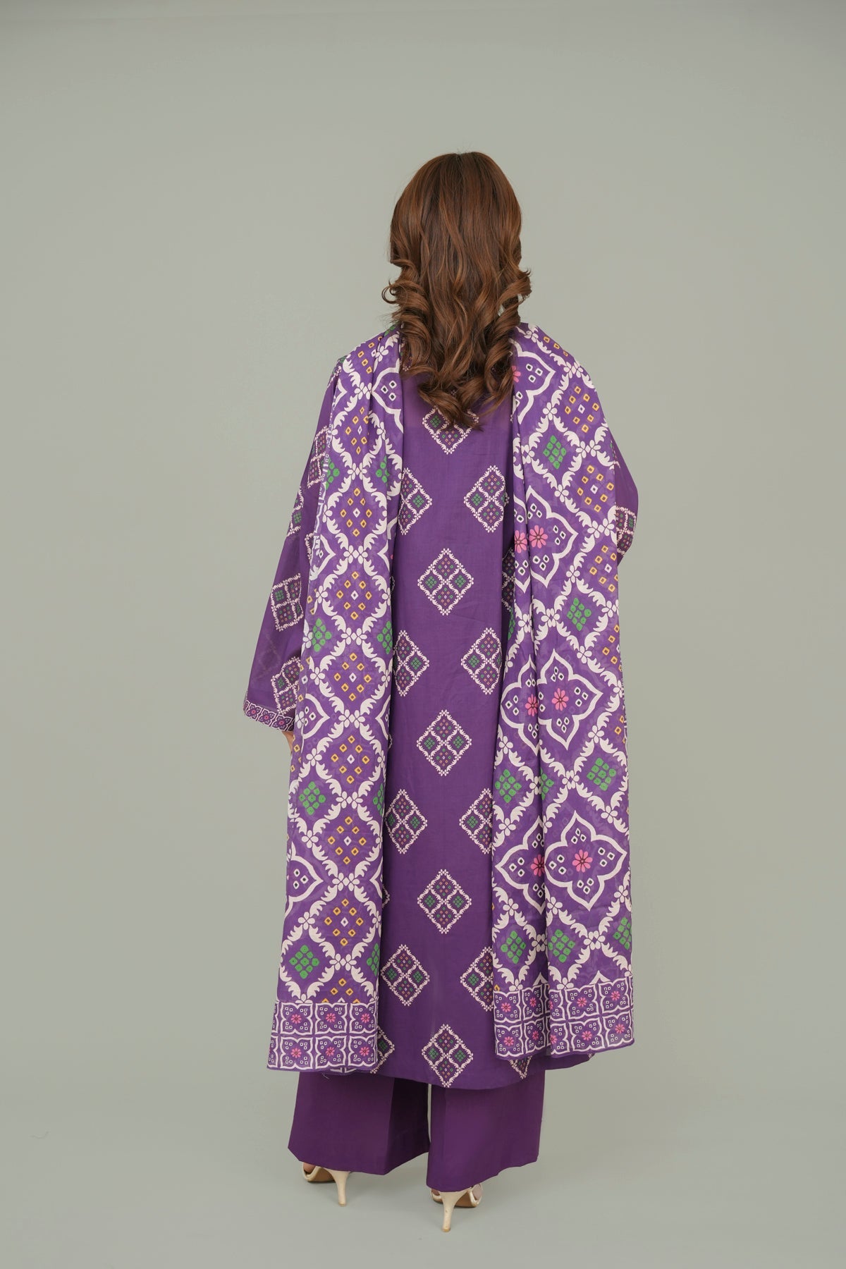 Printed Purple Lawn 2-Piece Unstitched Suit by The Fabric Store, photo 3