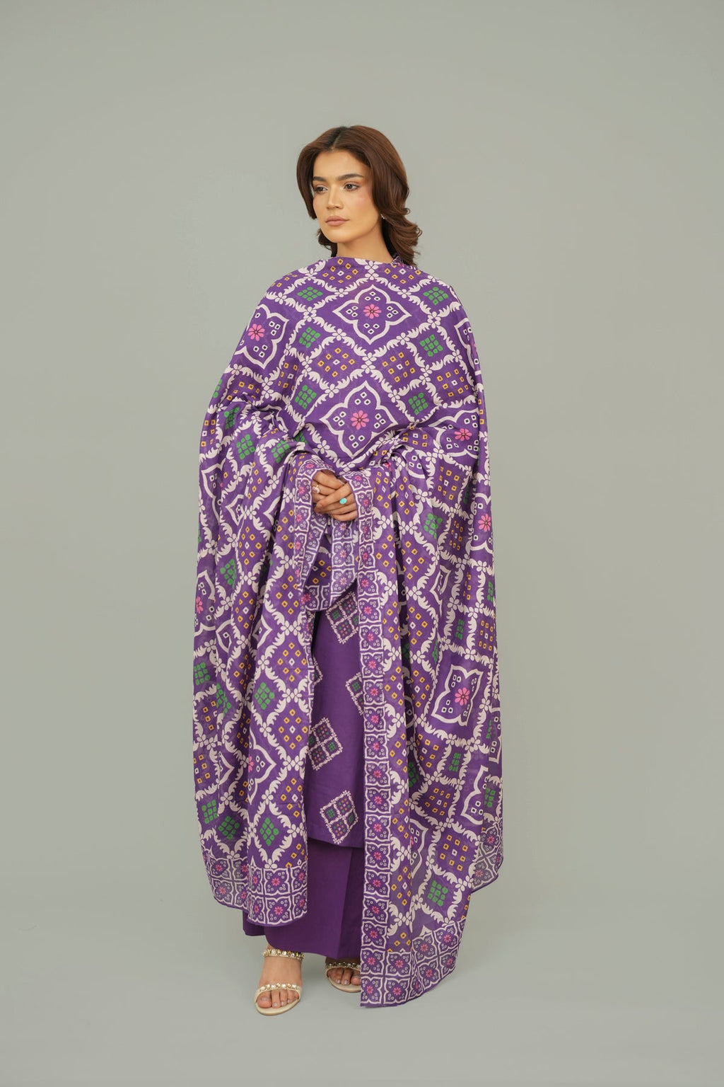 Printed Purple Lawn 2-Piece Unstitched Suit by The Fabric Store, photo 5