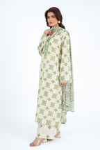 Printed Biege Lawn 3-Piece Unstitched Suit by The Fabric Store, photo 3