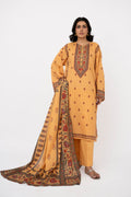 Printed Yellow Lawn 3-Piece Unstitched Suit by The Fabric Store