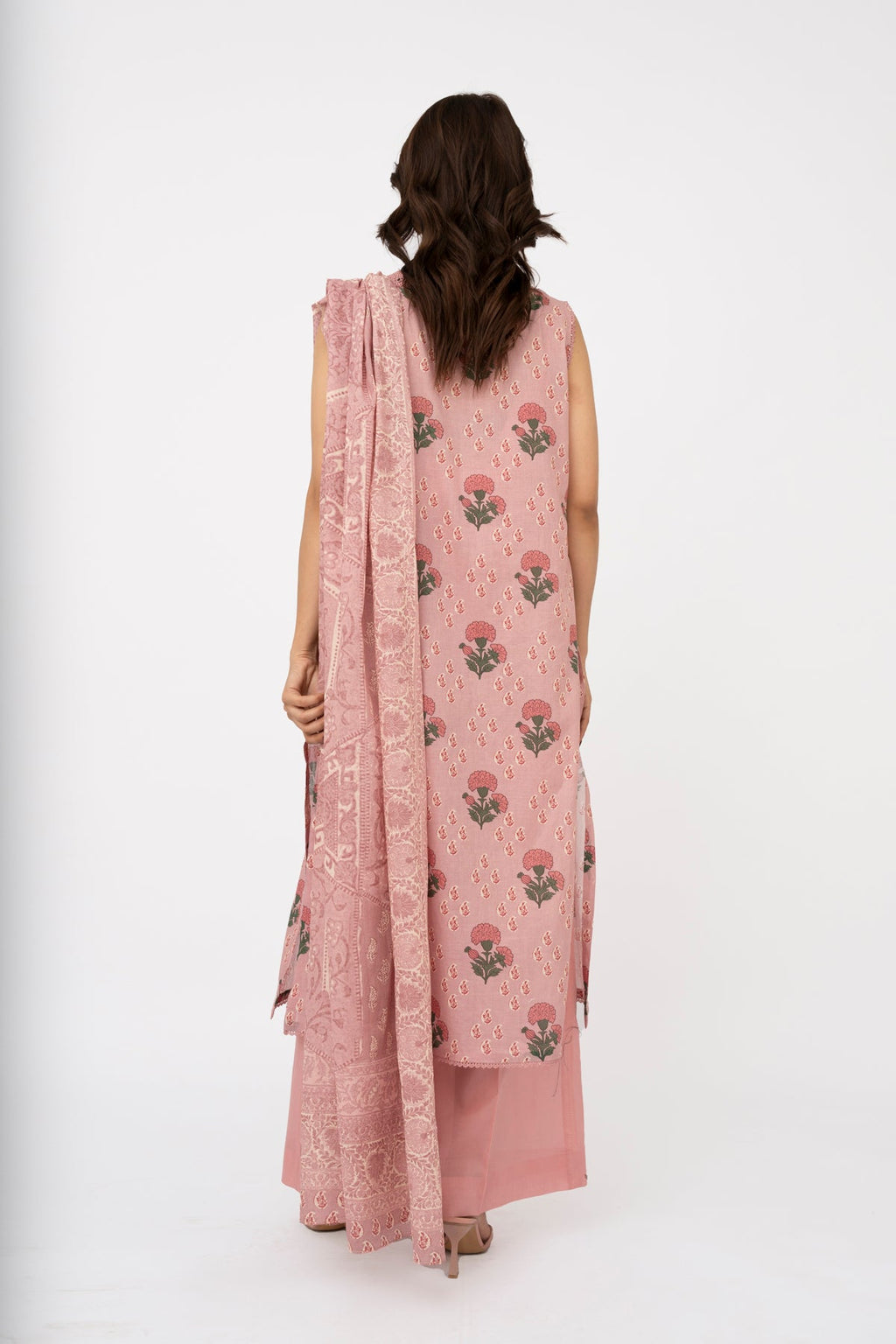 Printed Pink Lawn 2-Piece Unstitched Suit by The Fabric Store, photo 4