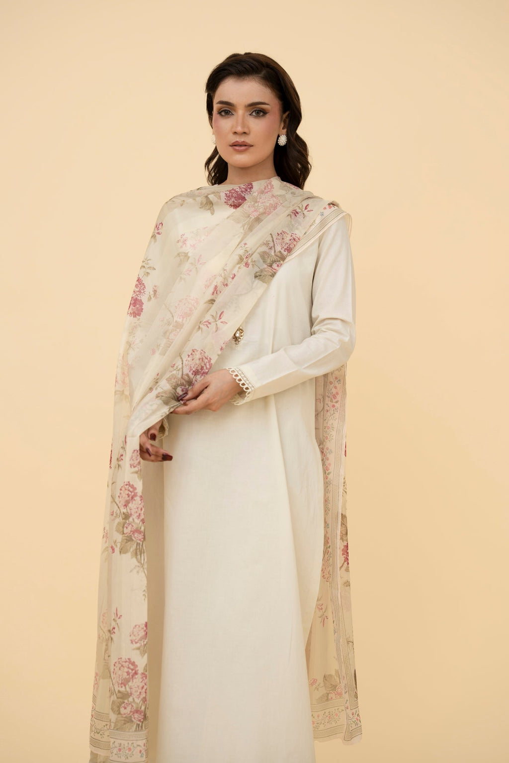 Printed White Indian Silk Pret Shirt by The Fabric Store, photo 2