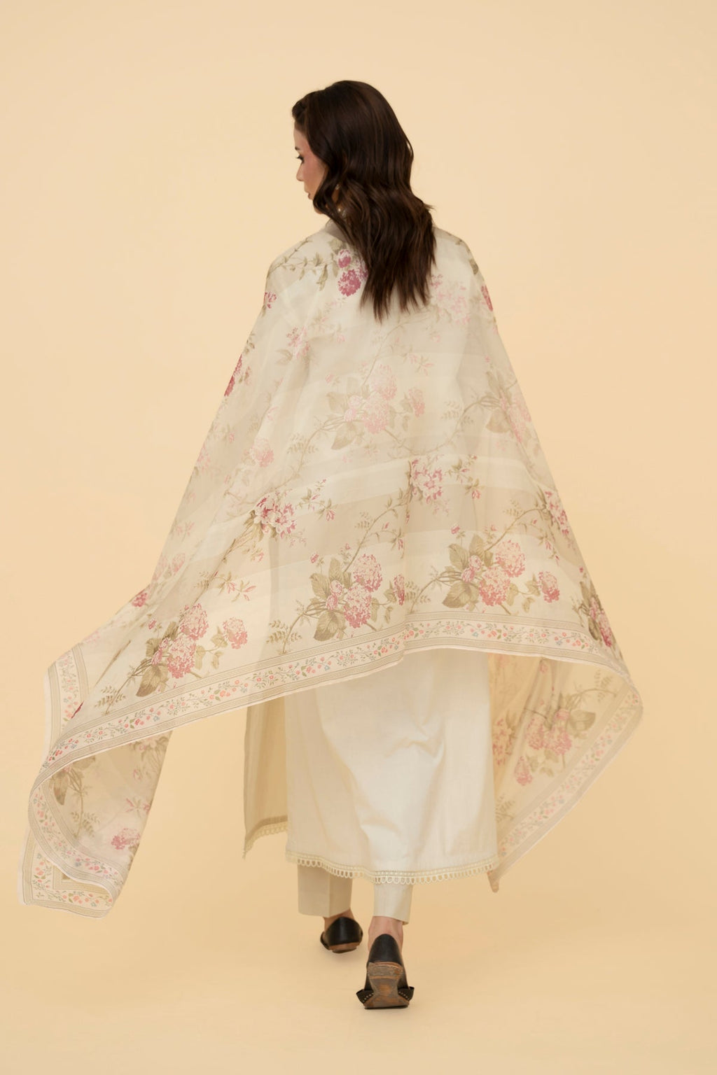 Printed White Indian Silk Pret Shirt by The Fabric Store, photo 3