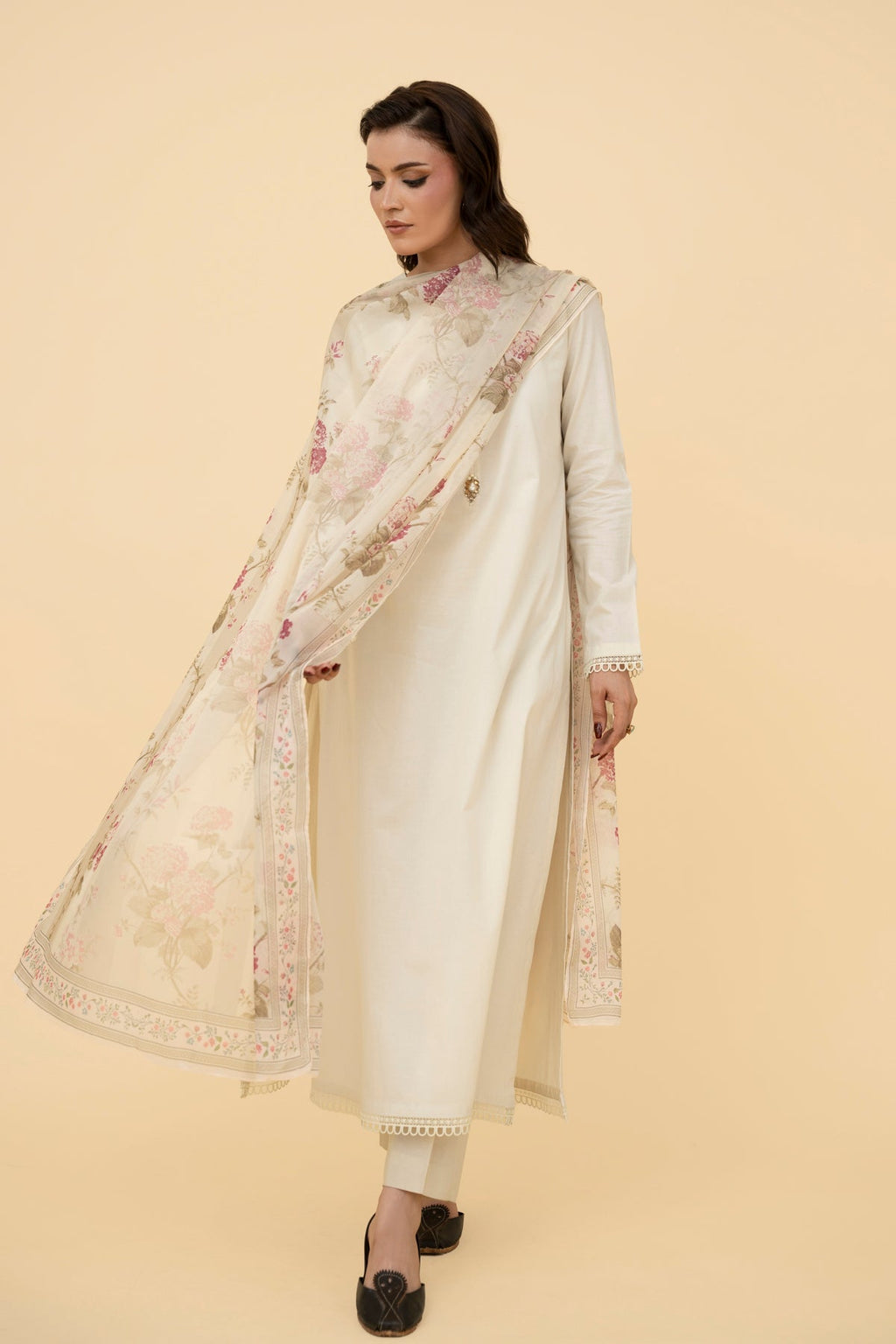 Printed White Indian Silk Pret Shirt by The Fabric Store, photo 4