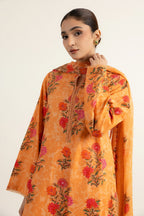 Printed Peach Cambric 3-Piece Unstitched Suit by The Fabric Store, photo 2