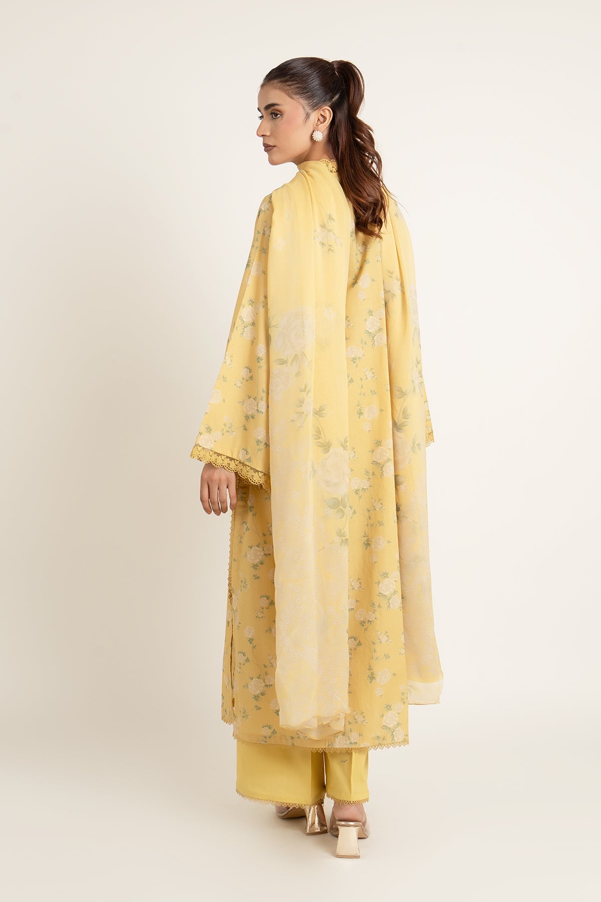 Printed Yellow Cambric 3-Piece Unstitched Suit by The Fabric Store, photo 2