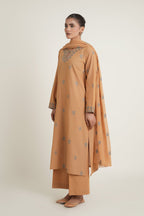Embroidered Beige Slub Khaddar 3-Piece Pret Suit by The Fabric Store, photo 5