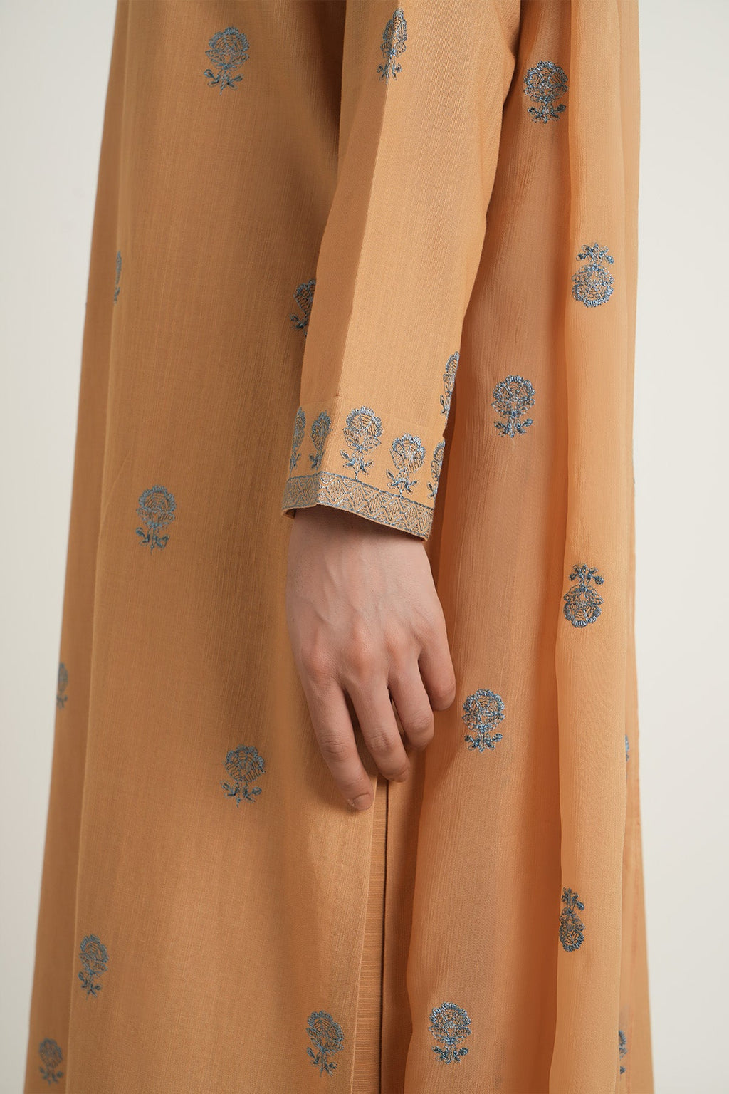 Embroidered Beige Slub Khaddar 3-Piece Pret Suit by The Fabric Store, photo 4