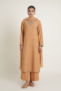 Embroidered Beige Slub Khaddar 3-Piece Pret Suit by The Fabric Store