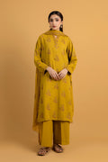 Embroidered Mustard Karandi Lawn 3-Piece Pret Suit by The Fabric Store