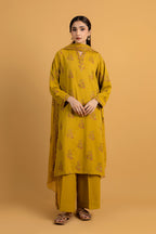 Embroidered Mustard Karandi Lawn 3-Piece Pret Suit by The Fabric Store