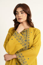 Embroidered & Embellished Olive Slub Khaddar 2-Piece Pret Suit by The Fabric Store, photo 3