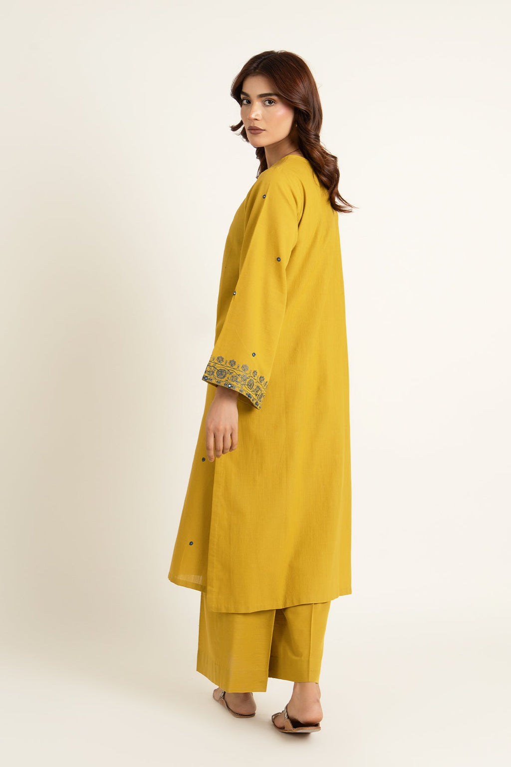 Embroidered & Embellished Olive Slub Khaddar 2-Piece Pret Suit by The Fabric Store, photo 2