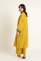 Embroidered & Embellished Olive Slub Khaddar 2-Piece Pret Suit by The Fabric Store, photo 2