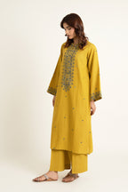 Embroidered & Embellished Olive Slub Khaddar 2-Piece Pret Suit by The Fabric Store, photo 4