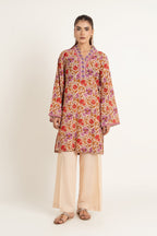 Printed Grey Slub Khaddar 2-Piece Unstitched Suit by The Fabric Store