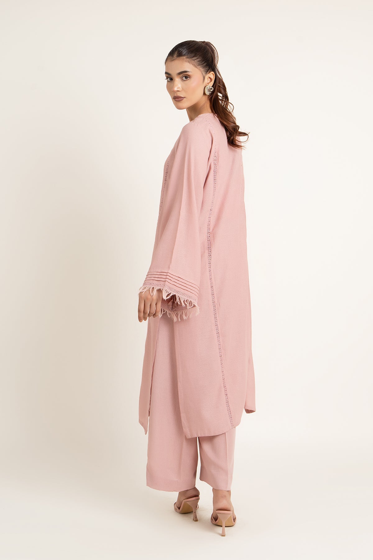 Embroidered Pink Karandi Lawn 2-Piece Pret Suit by The Fabric Store, photo 2