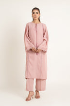 Embroidered Pink Karandi Lawn 2-Piece Pret Suit by The Fabric Store