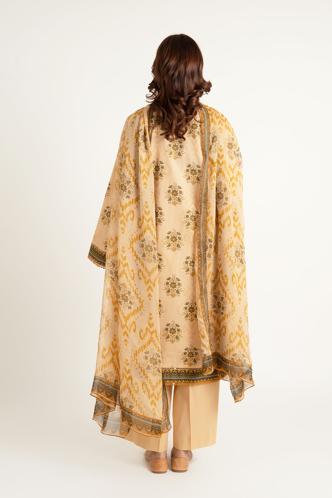 Printed Beige Cambric 3-Piece Unstitched Suit by The Fabric Store, photo 4