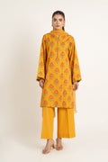 Printed Mustard Cambric 3-Piece Unstitched Suit by The Fabric Store