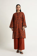 Printed Rust Slub Khaddar 2-Piece Pret Suit by The Fabric Store