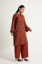 Printed Rust Slub Khaddar 2-Piece Pret Suit by The Fabric Store, photo 3
