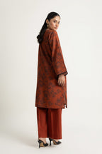 Printed Rust Slub Khaddar 2-Piece Pret Suit by The Fabric Store, photo 2
