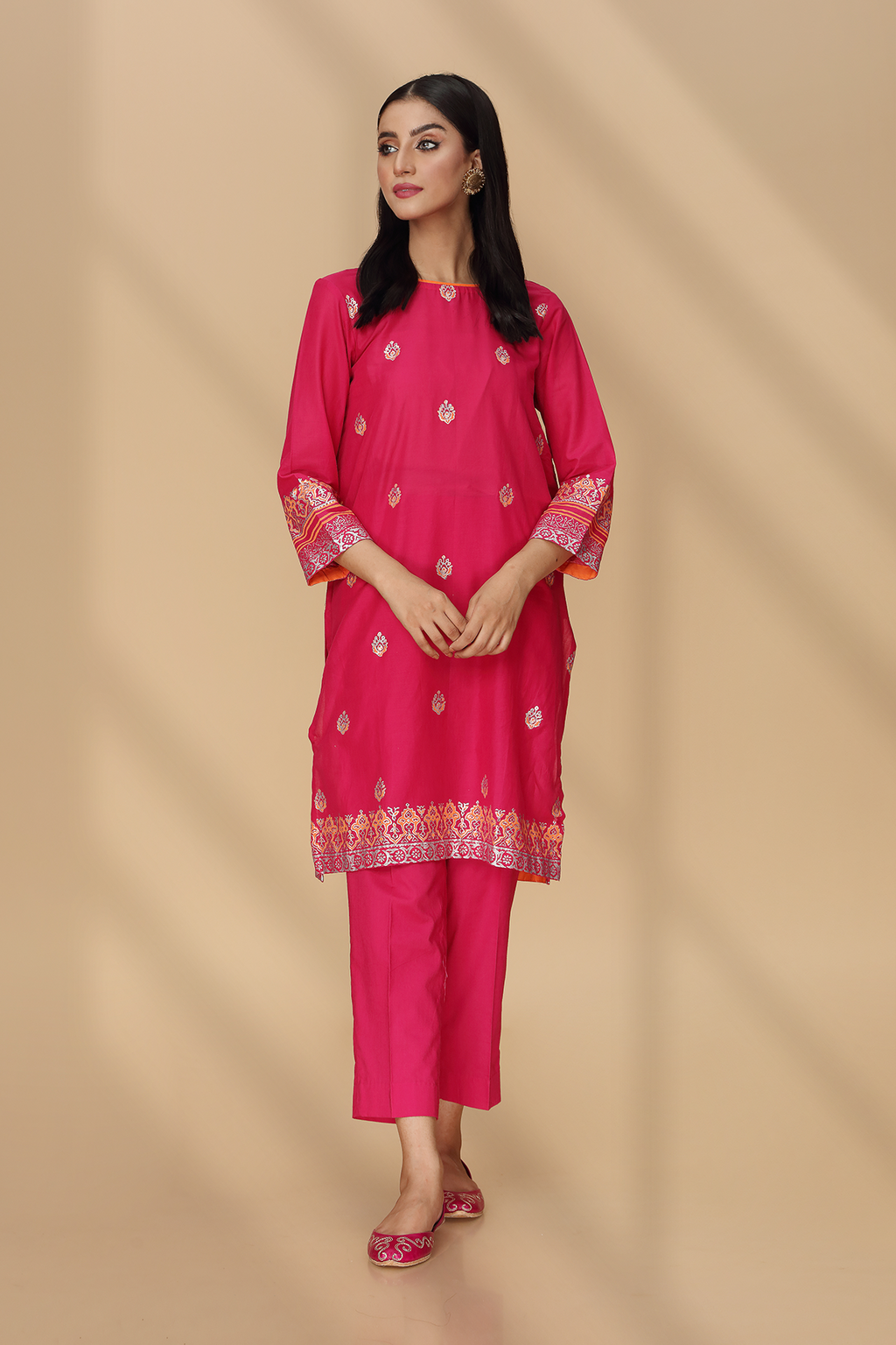 Printed Pink Lawn Pret Shirt by The Fabric Store, photo 4