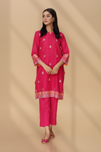 Printed Pink Lawn Pret Shirt by The Fabric Store, photo 4