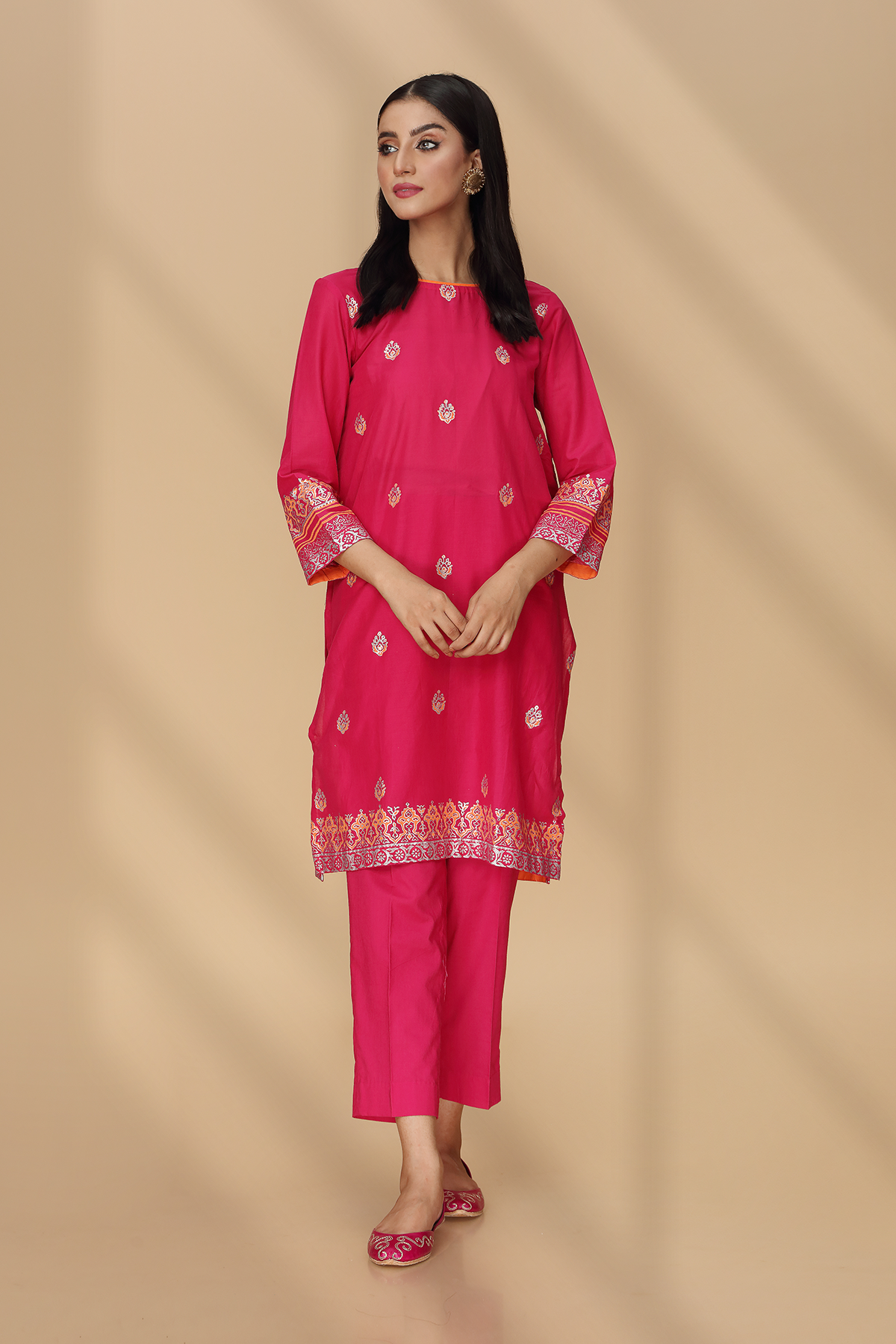 Printed Pink Lawn Pret Shirt by The Fabric Store, photo 4