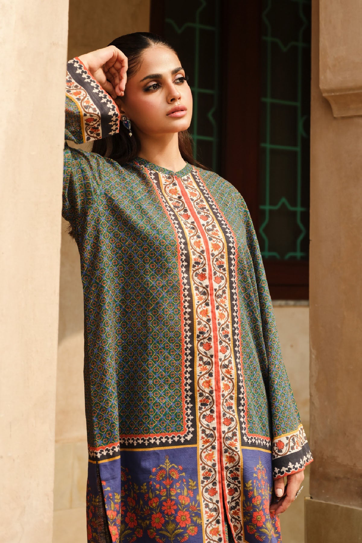 Printed Green Slub Khaddar 2-Piece Pret Suit by The Fabric Store, photo 3