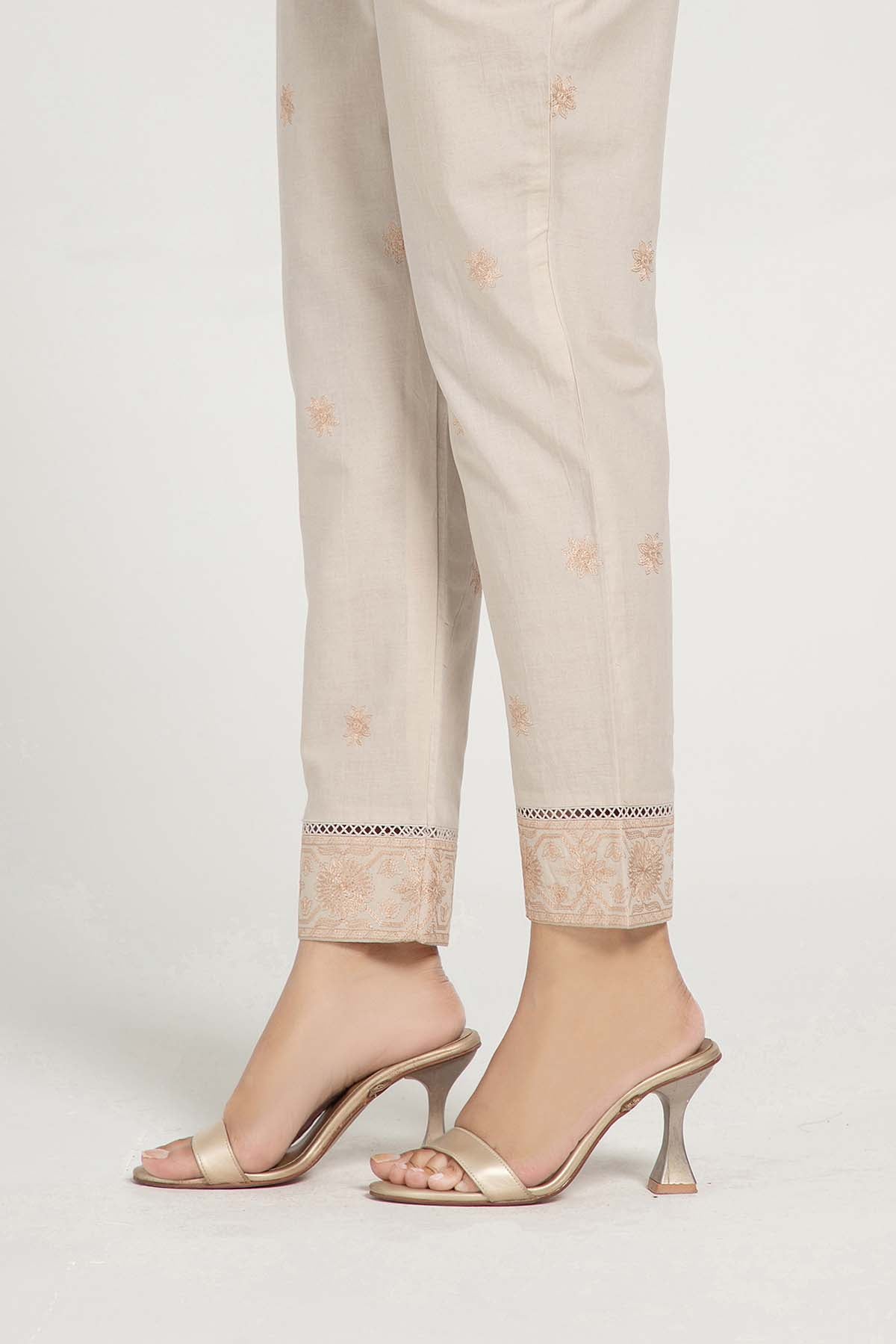 Embroidered Beige Cambric Pret Shirt by The Fabric Store, photo 2