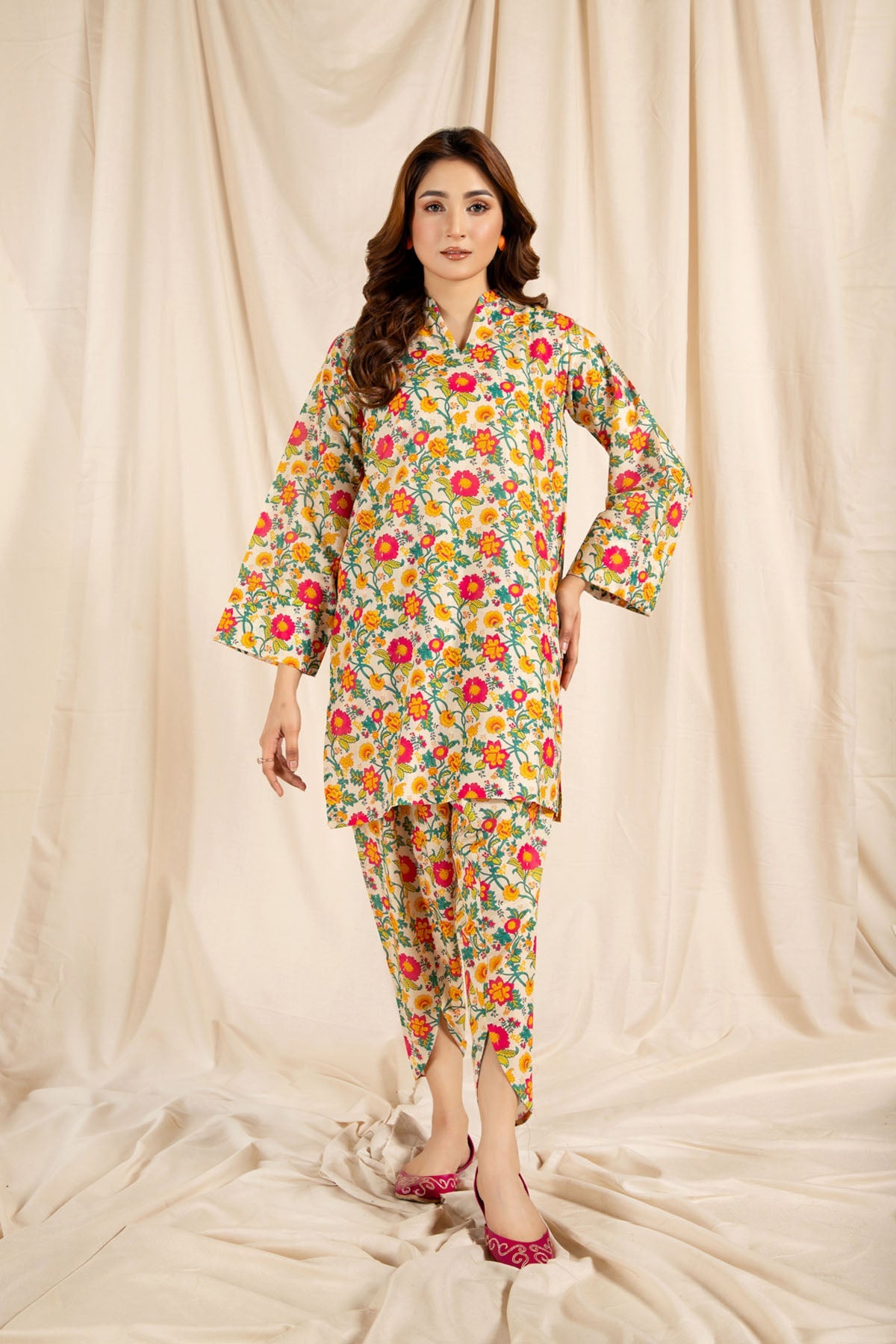 Printed O White Lawn 2-Piece Pret Suit by The Fabric Store