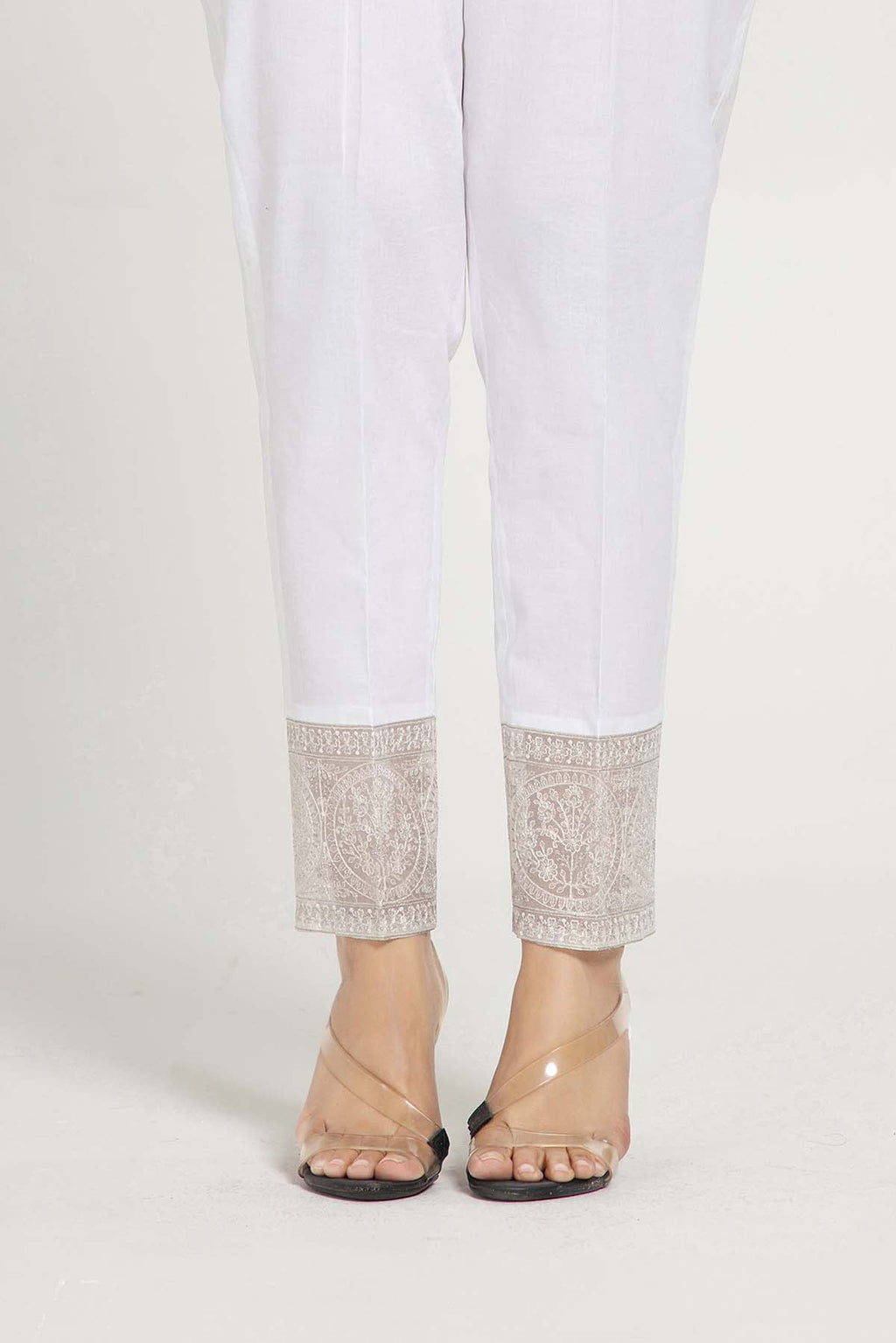 Embroidered White Cambric Pret Shirt by The Fabric Store