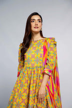 Printed Yellow Lawn 2-Piece Unstitched Suit by The Fabric Store, photo 4