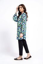 Printed Blue Lawn Pret Shirt by The Fabric Store, photo 3
