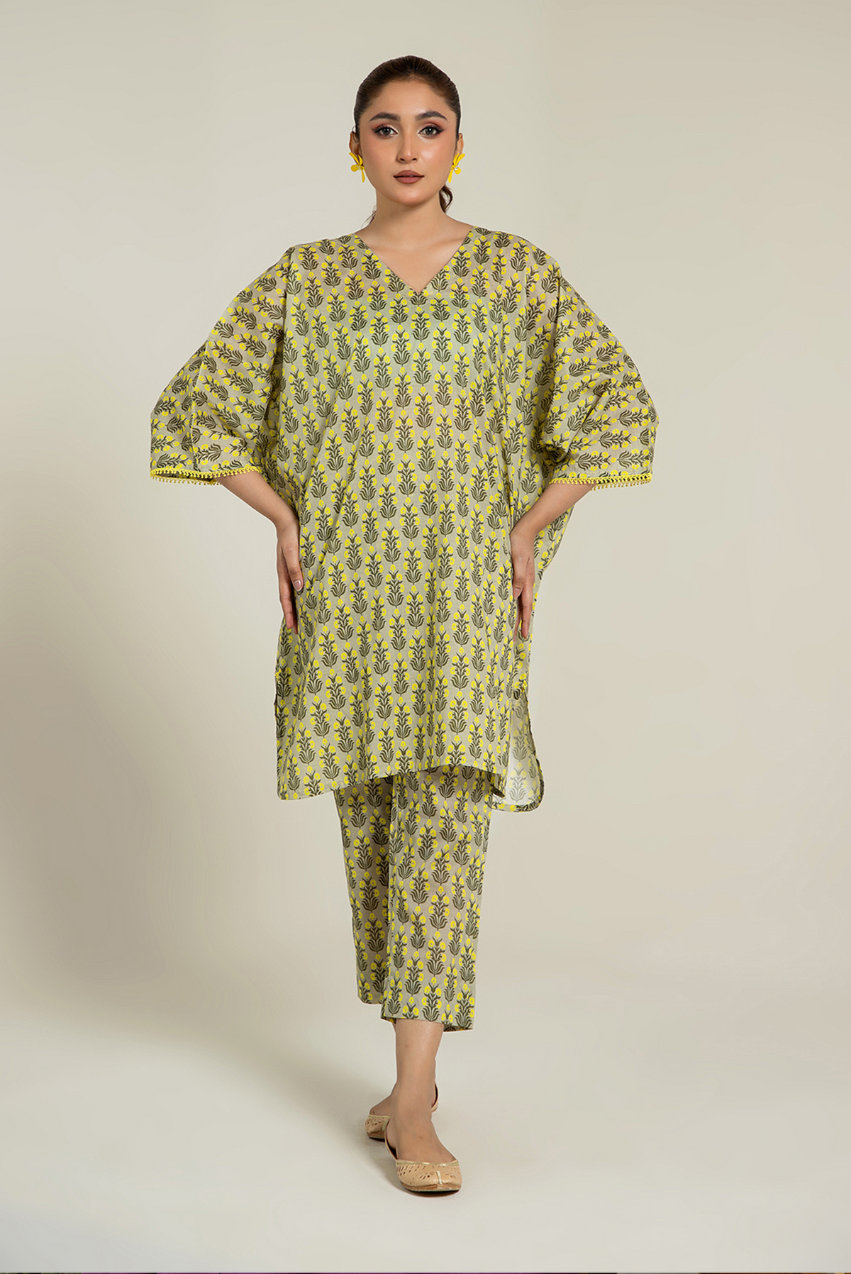 Printed Grey Lawn 2-Piece Pret Suit by The Fabric Store