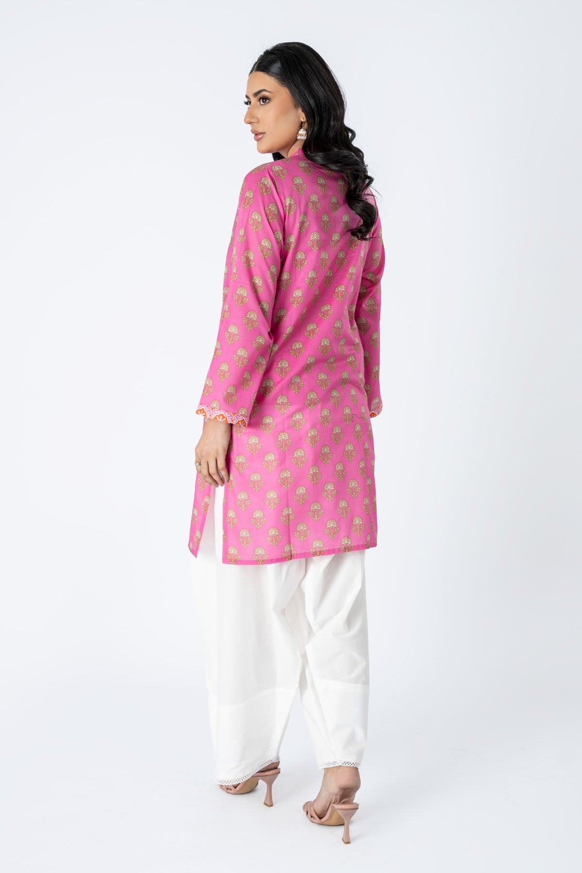 Printed Pink Lawn Pret Shirt by The Fabric Store, photo 2